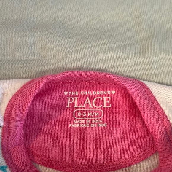 The Children's Place White and Pink whimsical Floral Footie sleeper/onesie - Picture 2 of 3